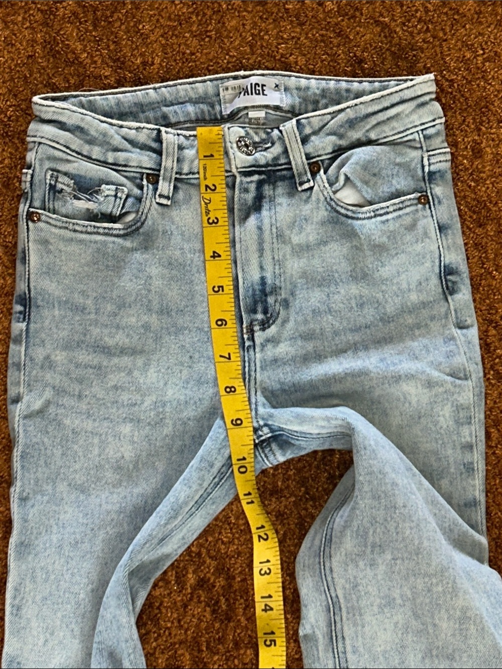 PAIGE Light Wash High-Rise Straight Leg Jeans - Picture 5 of 9